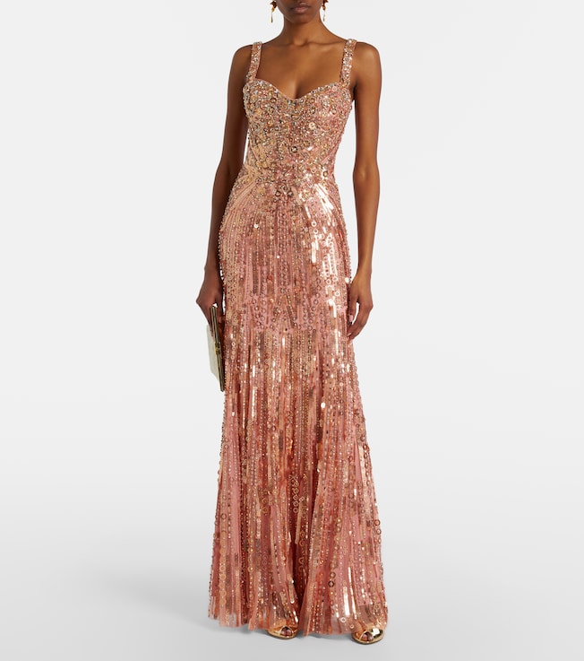 Jenny Packham Da Vinci embellished bustier gown