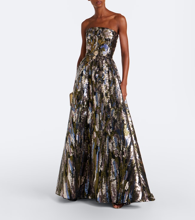 Elie Saab Elie Saab Embellished silk-blend bustier gown