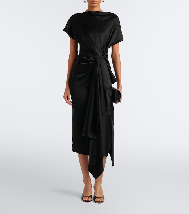Roksanda Zoa draped satin midi dress