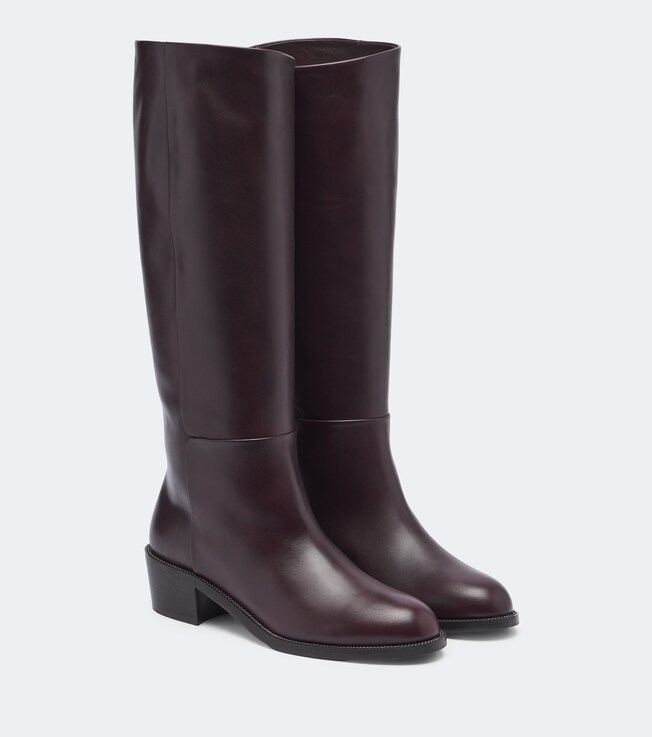 AQUAZZURA Sellier leather knee-high boots