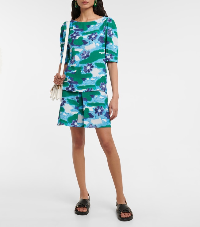 Marni Printed cady miniskirt