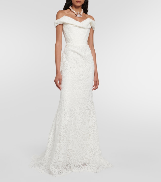 Vivienne Westwood Bridal Nova Cora off-shoulder lace gown