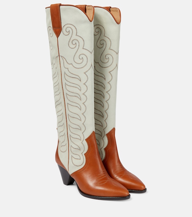 Isabel Marant Liela leather and suede cowboy boots