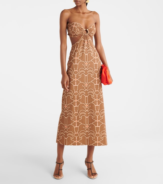 Johanna Ortiz Ring-detail cutout printed maxi dress
