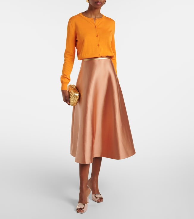 Carolina Herrera Satin midi skirt