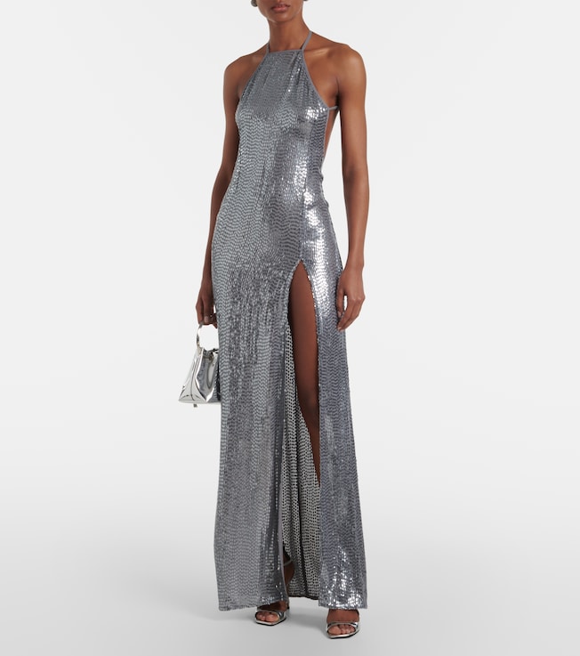 The New Arrivals Ilkyaz Ozel Aether sequined halterneck gown