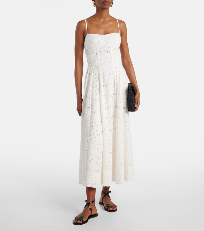 SIMKHAI Kittiya broderie anglaise cotton midi dress