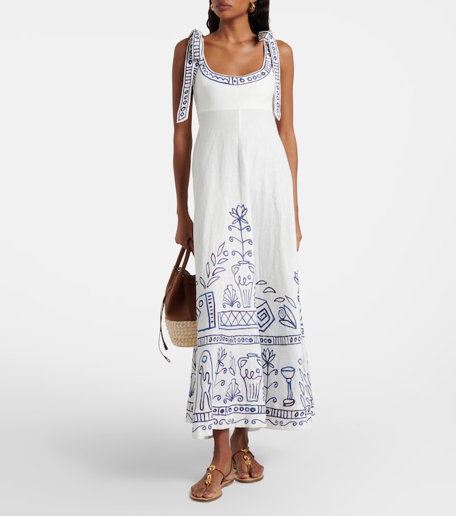 Alémais x LRNCE Leela printed linen maxi dress