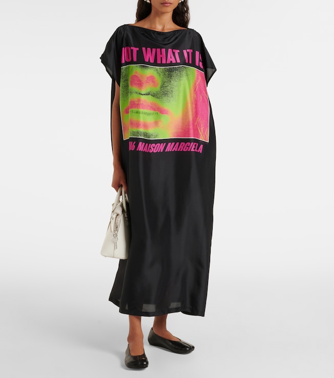 MM6 Maison Margiela Printed silk maxi dress
