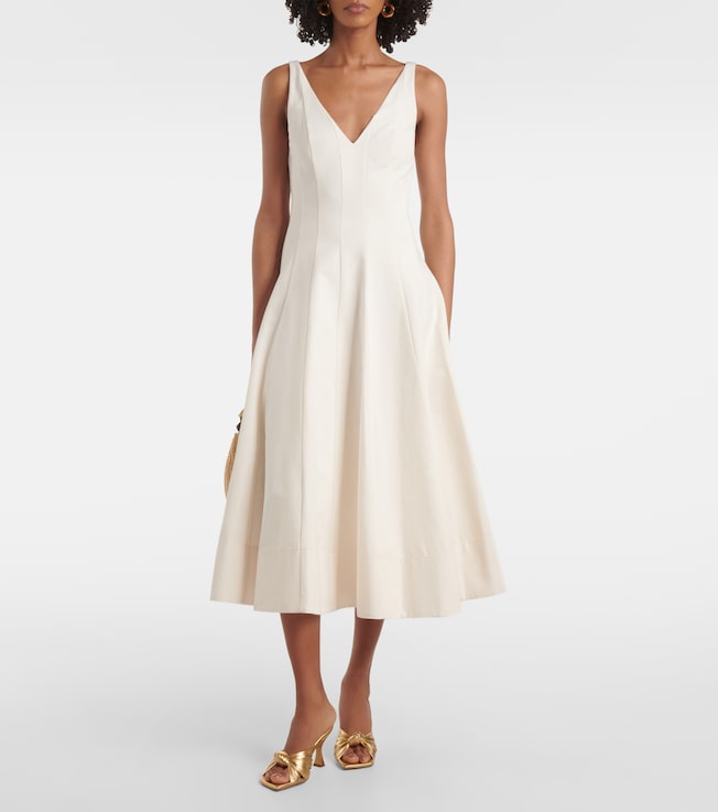 Staud Bridal Marieta cotton-blend midi dress