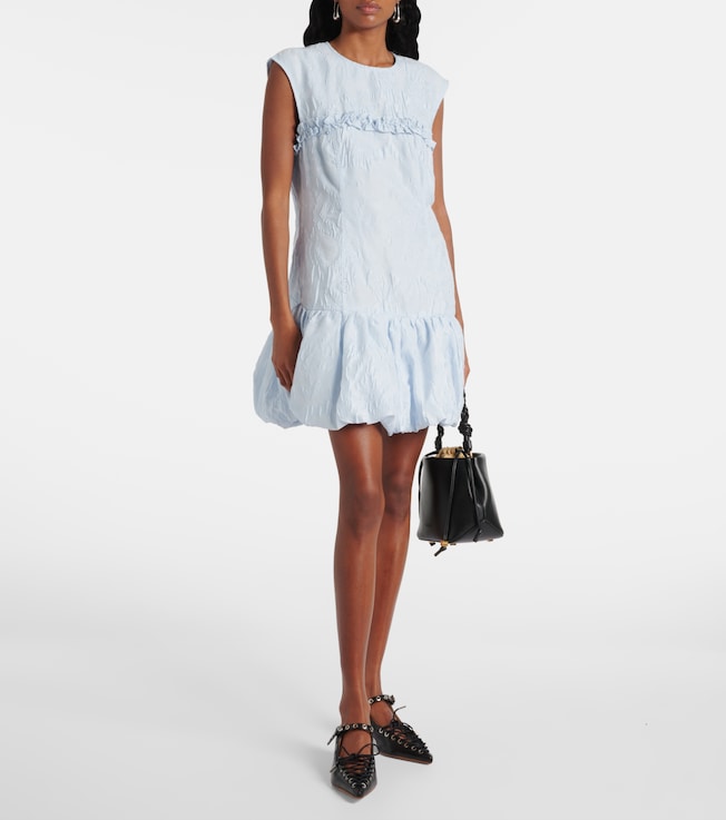 GANNI Ruffled jacquard minidress 