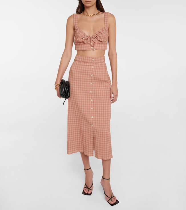 Altuzarra Bijou gingham cropped top