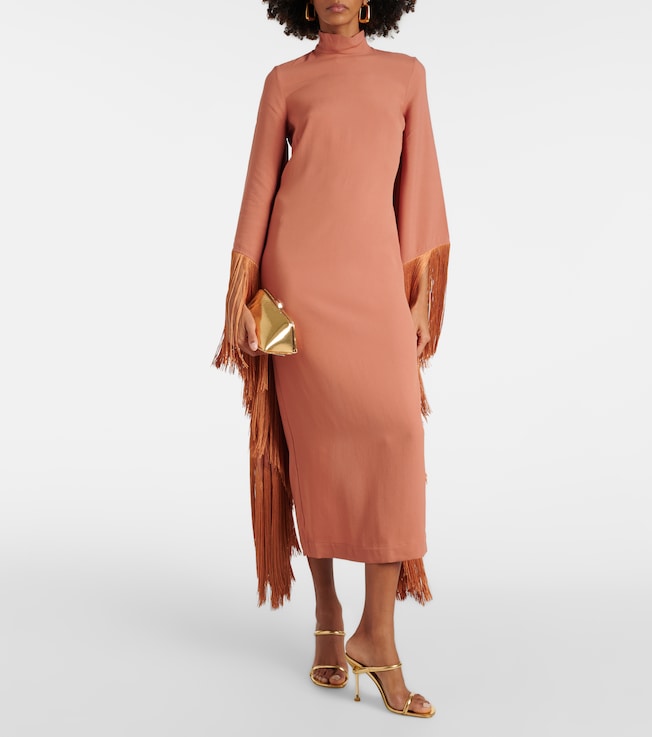 Taller Marmo Del Mar fringed crêpe midi dress