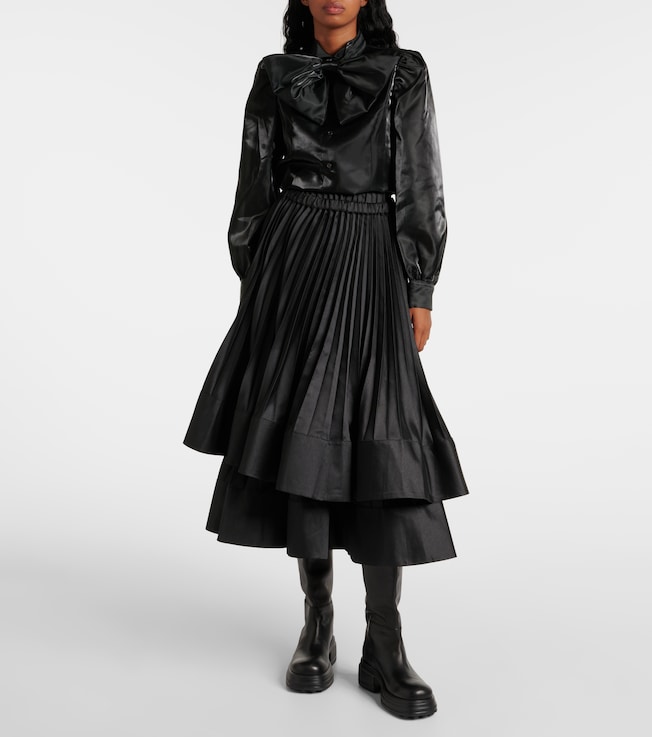 Noir Kei Ninomiya Tie-neck satin shirt