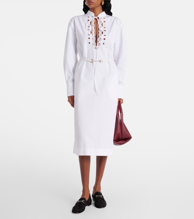 Gucci Horsebit cotton poplin midi dress