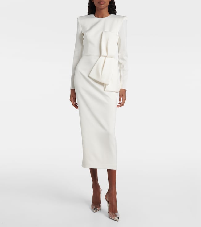 Alex Perry Bow-detail crêpe satin gown