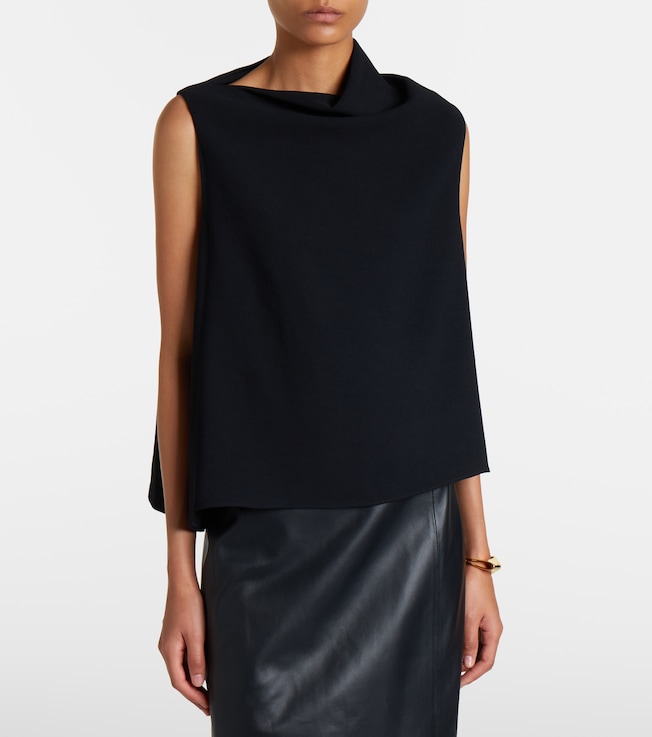 Vince Draped asymmetric crêpe top