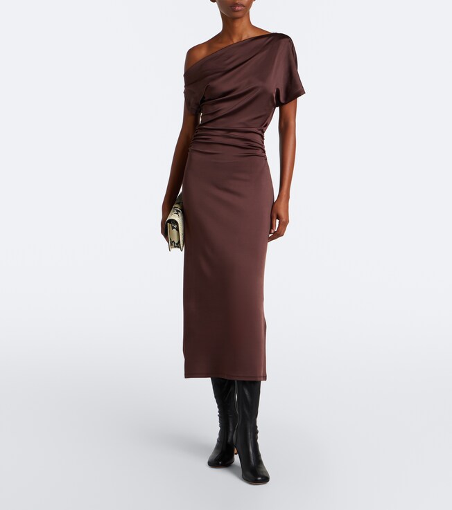 TOVE Tove Sora gathered satin midi dress