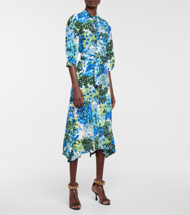 Stella McCartney Olivia floral silk shirt midi dress