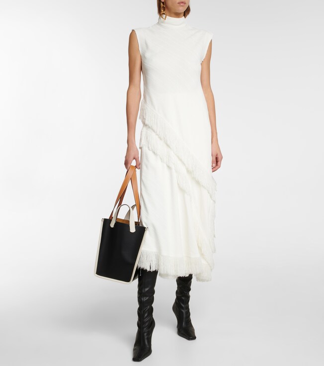 Proenza Schouler Fringe-trimmed crêpe top