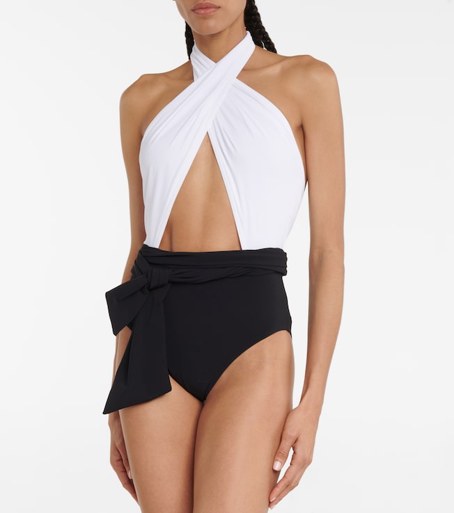 Karla Colletto Cutout halterneck swimsuit