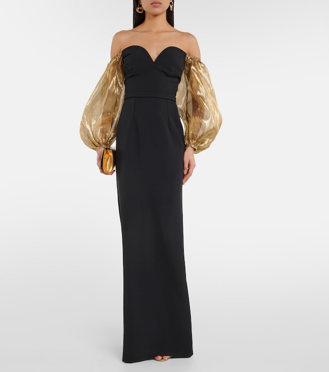 Safiyaa Off-shoulder crêpe gown