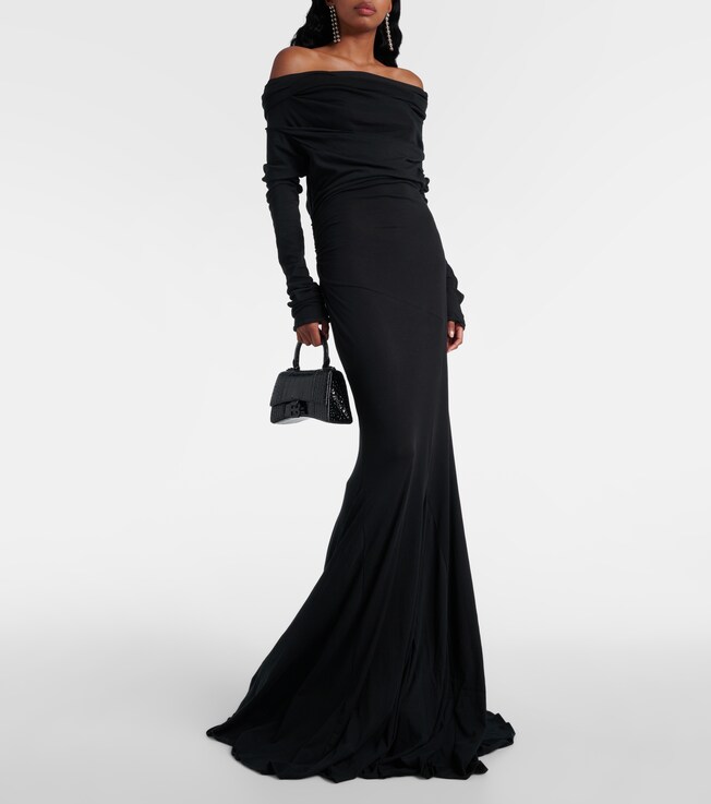 Entire Studios Bound off-shoulder draped gown