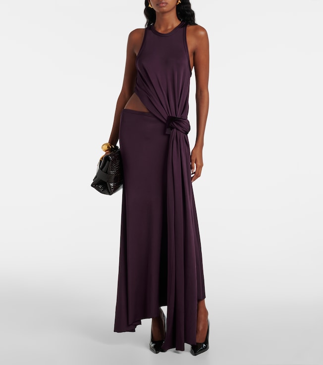 Victoria Beckham Cutout draped jersey midi dress