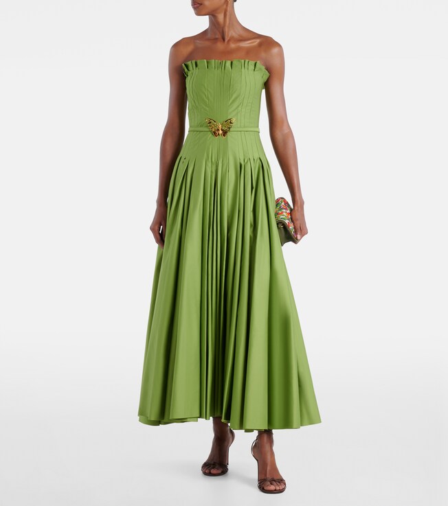 Oscar de la Renta Pleated cotton gown