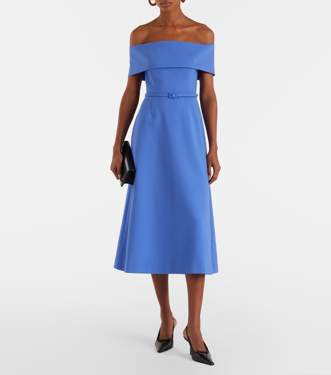 Carolina Herrera Belted wool-blend midi dress