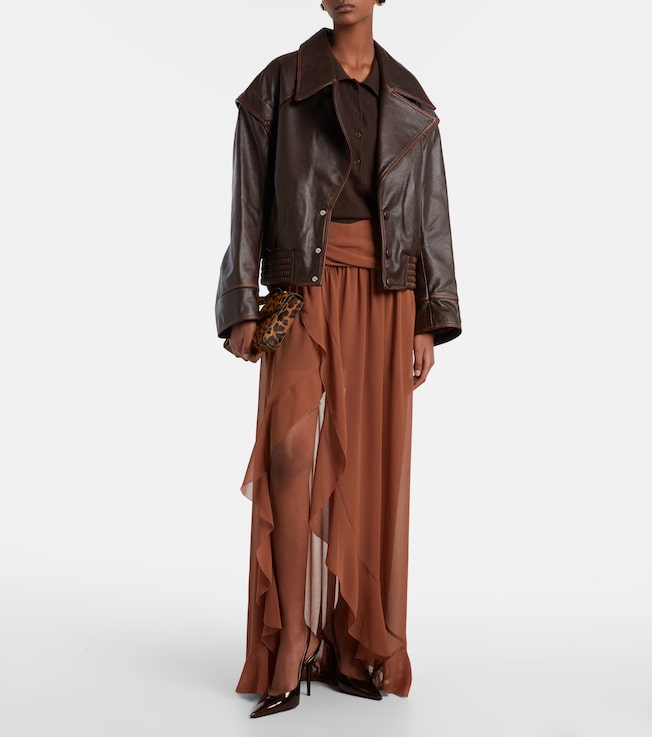 Jacques Wei Draped asymmetric maxi skirt