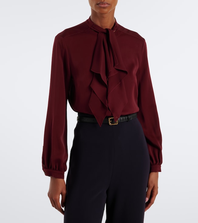Max Mara Tie-neck silk blouse