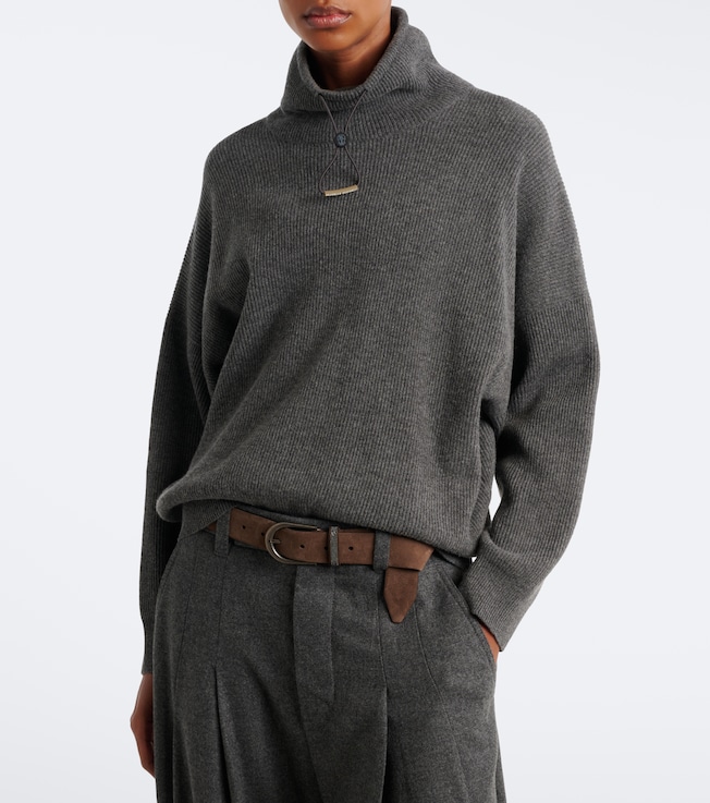 Brunello Cucinelli Brunello Cucinelli Wool, silk, and cashmere turtleneck sweater