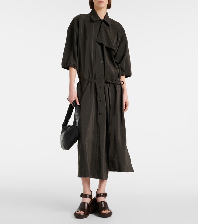 Lemaire Gathered silk-blend shirt dress