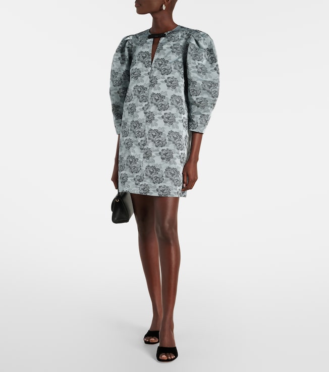 GANNI Floral jacquard minidress