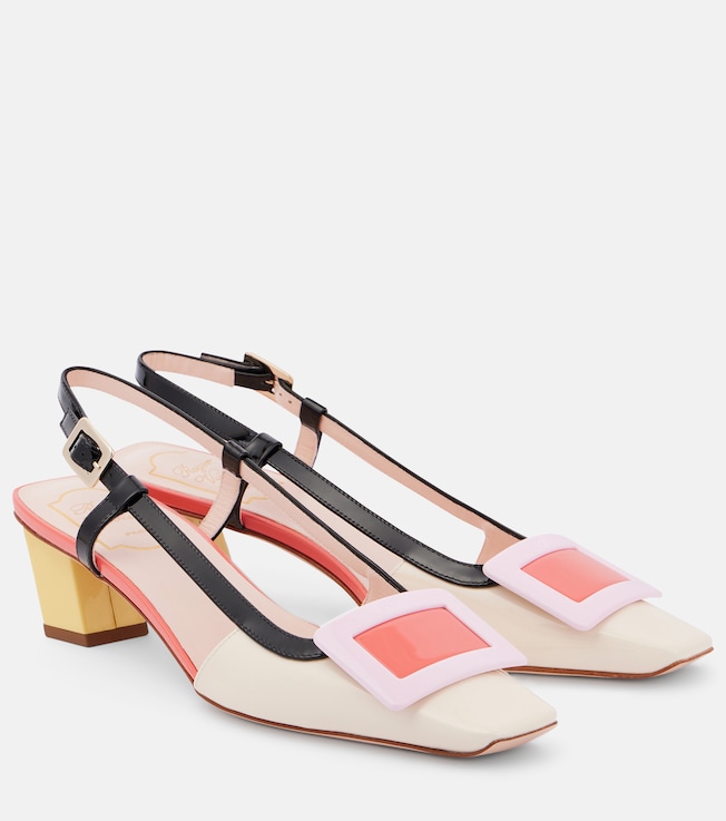 ROGER VIVIER Belle Vivier 45 patent leather slingback pumps
