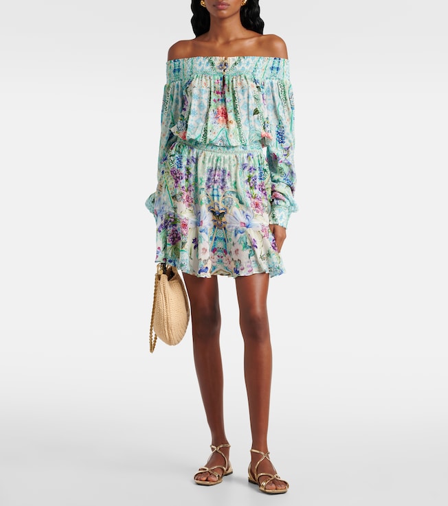 Camilla Crystal-embellished silk minidress