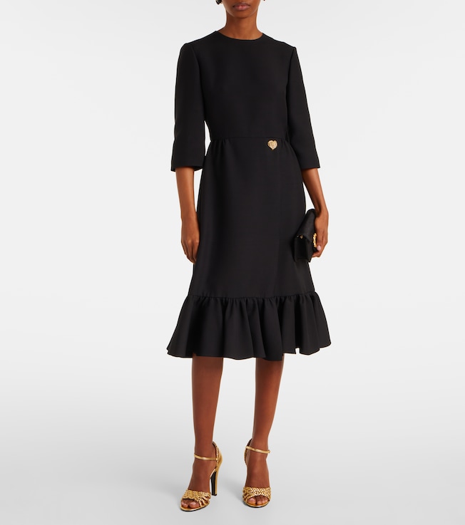 Valentino Crepe Couture ruffled midi dress