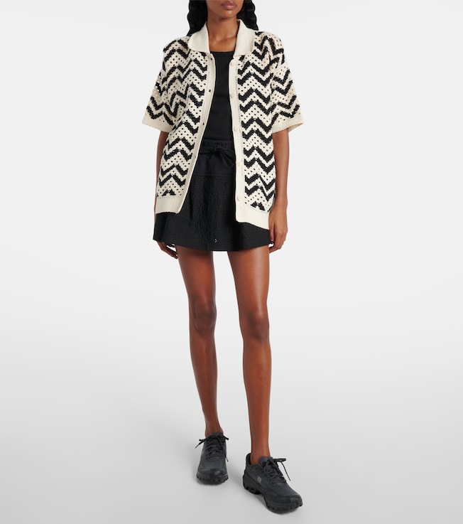 Varley Anais crochet cotton polo shirt