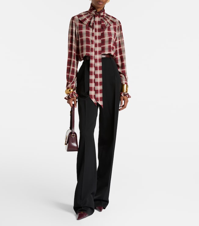 Saint Laurent Checked silk blouse