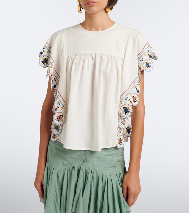 Marant Étoile Marlie embroidered ruffled blouse