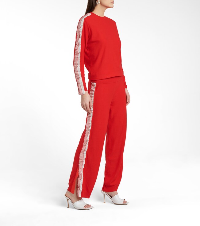 Stella McCartney Silk-trimmed wool sweatpants