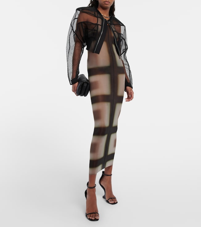 Rick Owens Printed sheer midi dress