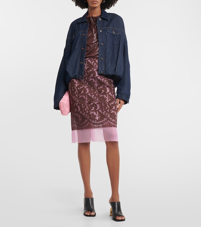 Dries Van Noten Slacy lace midi skirt