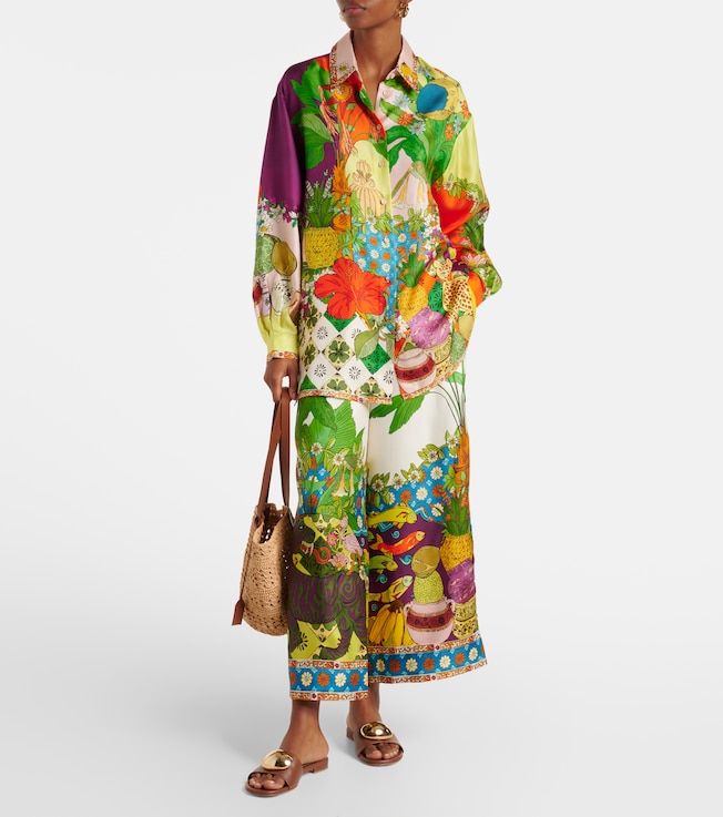 Alémais Tiger printed silk twill shirt