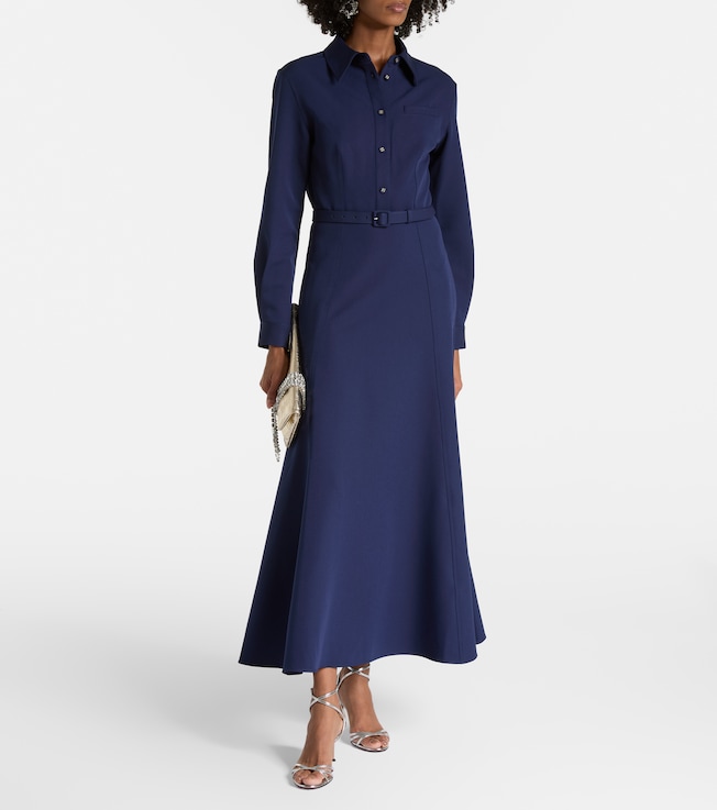 Roland Mouret Belted crêpe shirt dress