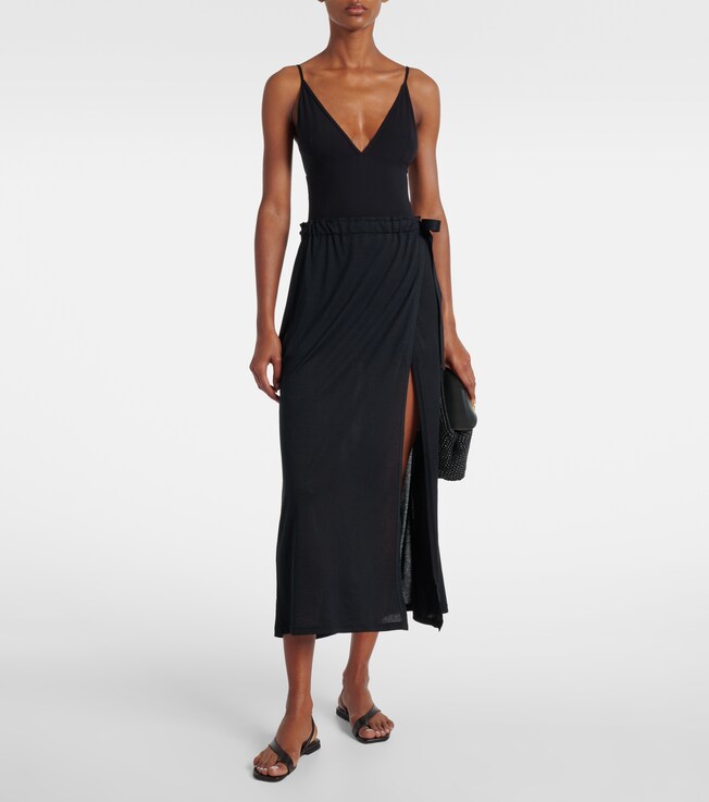 TOTEME Cotton and silk midi skirt