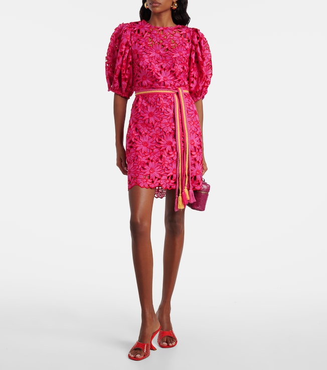 FARM Rio Belted lace minidress