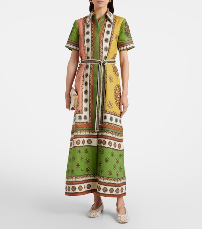 Alémais Contina belted linen shirt dress