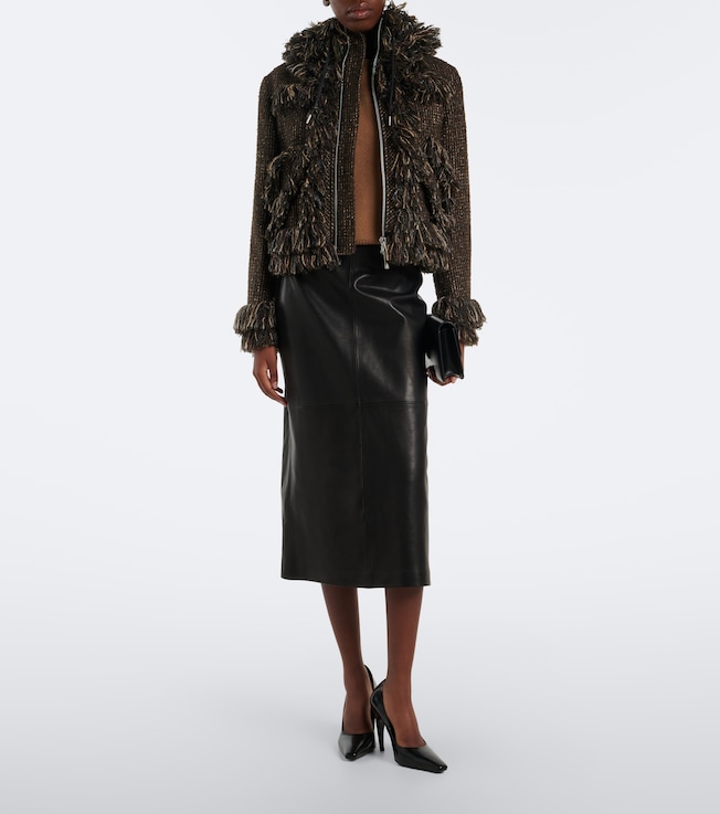 NOUR HAMMOUR Alana leather pencil skirt